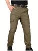 Men's summer tactical trousers combat anti-splashing multi-bag wear-resistant solid color overalls trend spot