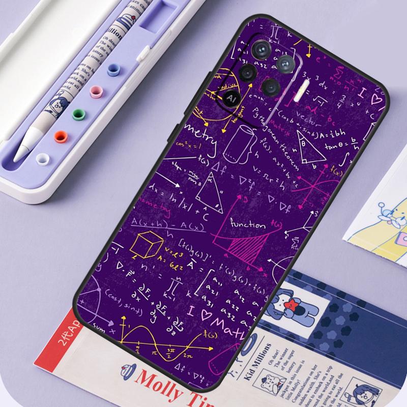 Physics Science Maths Formula For Oppo A60 A80 A40 A94 A74 A54 A15 A18 A38 A58 A78 A98 A16 A76 A96 A57 A17 A77 A5 Pro Case