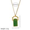 18K Gold Plated Tarot Card & Four-Leaf Clover Rotatable Necklace