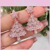 Summer Christmas Party Earrings For Women Featuring Geometric Star Design And Electroplated Finish