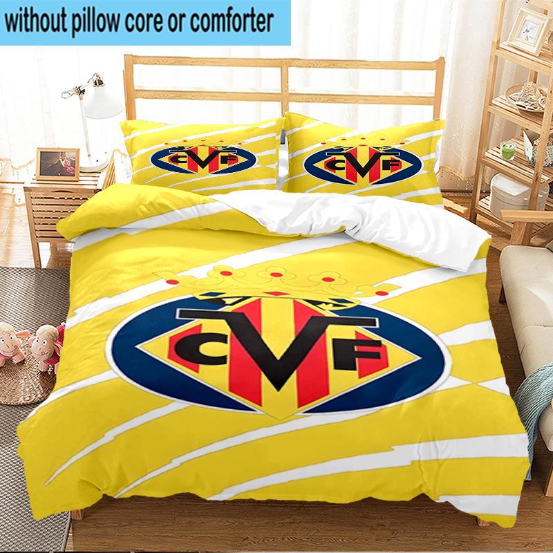 3PCS CF Football Emblem Bedding Set,Including 1pc Duvet Cover And 2pcs Pillowcases Perfect for Bedroom, Dormitory, Fan Christmas Gift