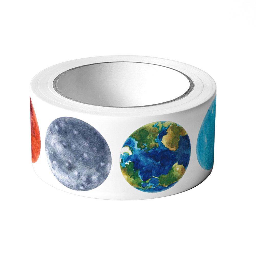 500Pcs/Roll Solar System Colored Planets Stickers 2.5cm/1.0'' Space Knowledge Learning Adorn Gifts Kettle Phone Stationery Label