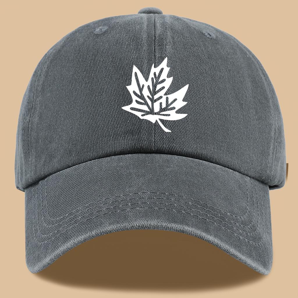 Maple Leaf Print Retro Trucker Cap Breathable Adjustable Baseball Cap Unisex Sun Hat