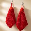 Red Hands Towel Red Wipe Cloth Chenille Cleaning Cloths Absorbent Eco-Friendly Chenille Material Home Bathroom Accessory