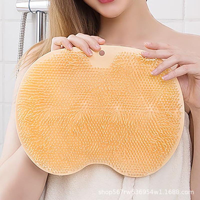 Back Scrub Brush Foot Scrubber Reusable Silicone Brush Floor Mat Multifunctional Suction Cup Wall Pad Foot Bath Tools Body Home