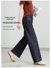 Petite High-Waisted Wide-Leg Crop Jeans for Women - Blue Denim, New Spring/Autumn Style
