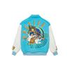 Li-Ning Giacca a Maniche Lunghe con Striscia di Lettere Giubbotti da Uomo Bachelor-Blue Bianco Crema AJPS001-2