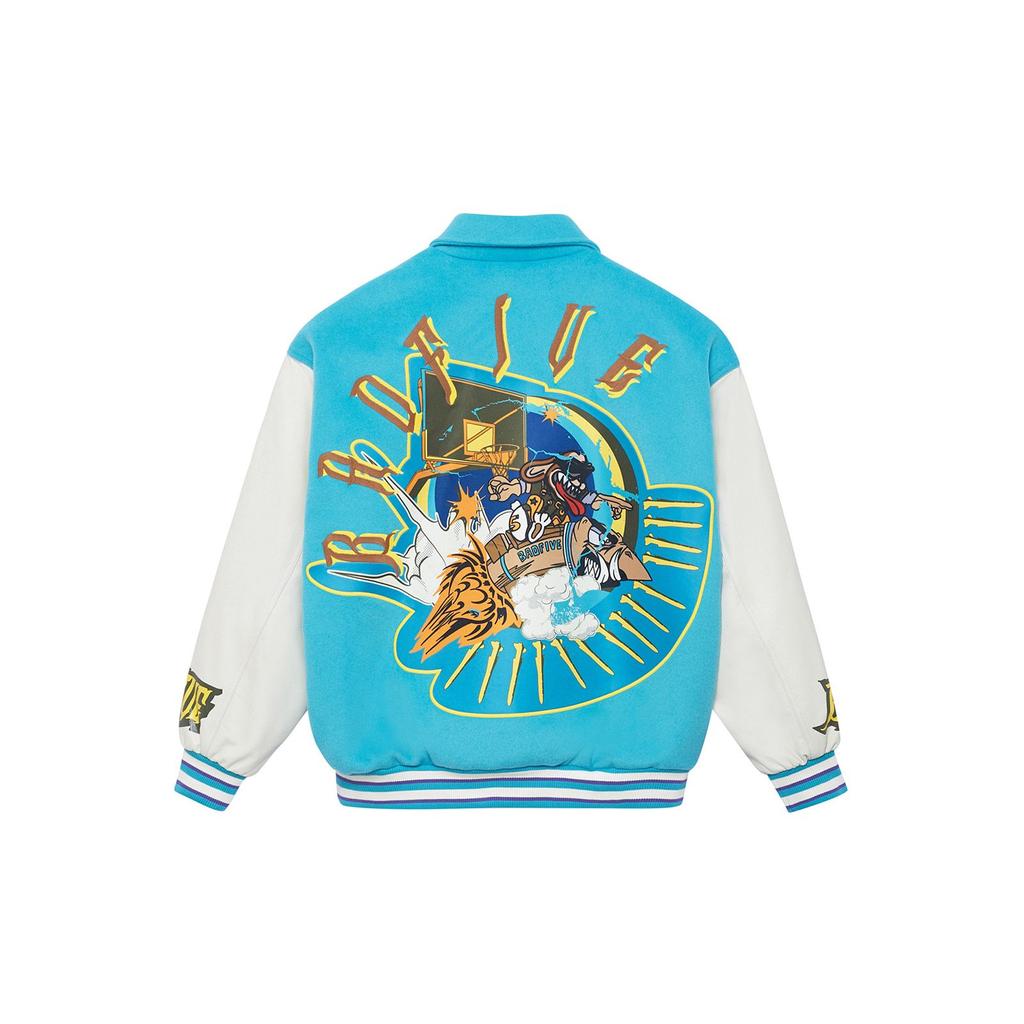 Li-Ning Giacca a Maniche Lunghe con Striscia di Lettere Giubbotti da Uomo Bachelor-Blue Bianco Crema AJPS001-2