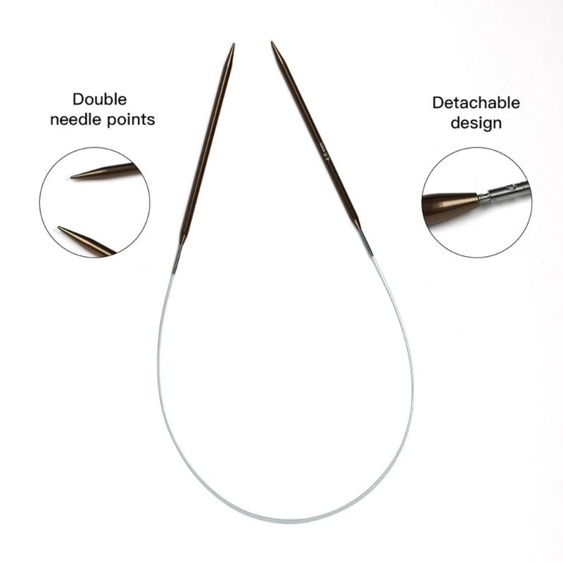 Aluminum Coffee Brown Knitting Set Interchangeable Craft With Ergonomic Grip And Storage