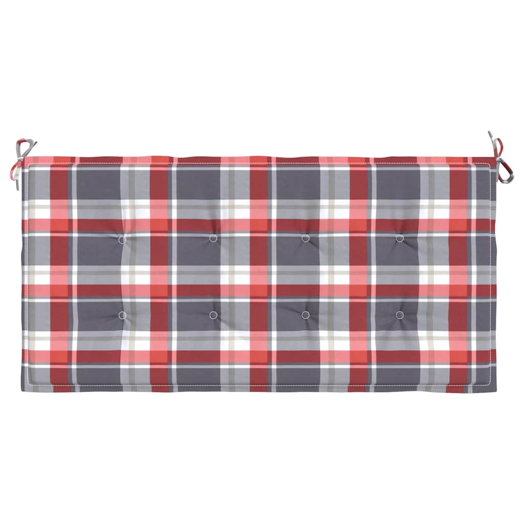 Garden Bench Cushion Red Checkered Pattern 120 X 50 X 3 Cm Oxford Fabric