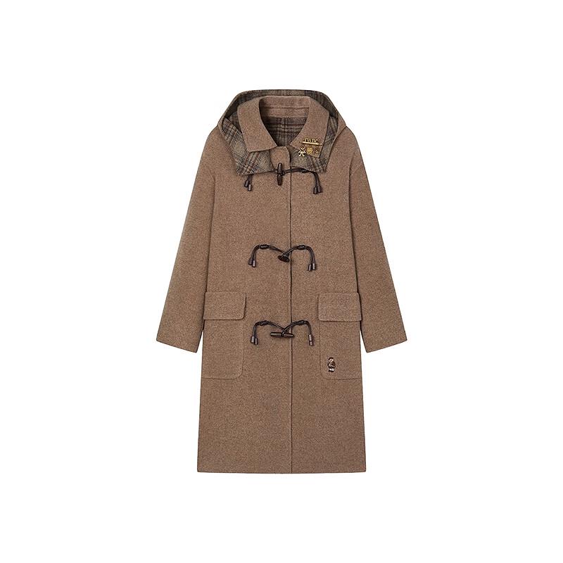 Teenie Weenie Women's Sheep Wool Blend Hooded Duffle Coat