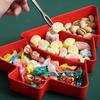Kreative Weihnachtsbaumförmige Obstschale mit Fächern für Haushalts-Snacks, Kunststoff-Bonbon-, Trockenobst-, Melonenkern-Aufbewahrungsbox YLE249