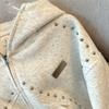 White Gray Sweater Women's Autumn Thin Rivet Embroidered Zipper Cardigan Jacket New Top