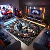 1PC Custom Name Raven Skull Roses Moon Night Theme Floor Mat Ideal for Living Room, Game Rooms, Office, Bedroom,Floor Mat Playful Design