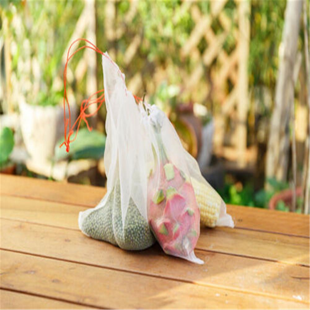 50pcs Garden Plant Fruit Protection Drawstring Repellent Net Bag For Insects Pests Birds