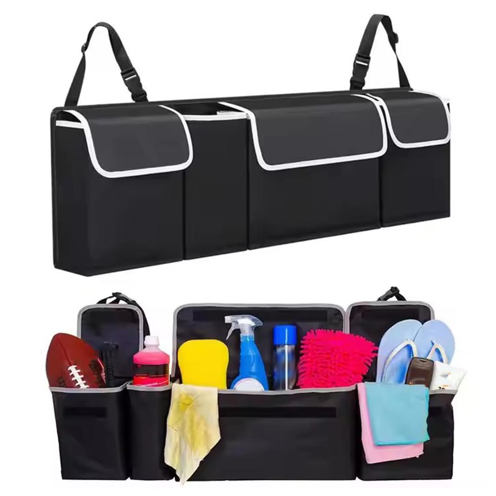 Car Trunk Backseat Storage Bag Large Capacity Multifunctional Black Oxford Car Seat Back Organizers Auto Interior Accessories