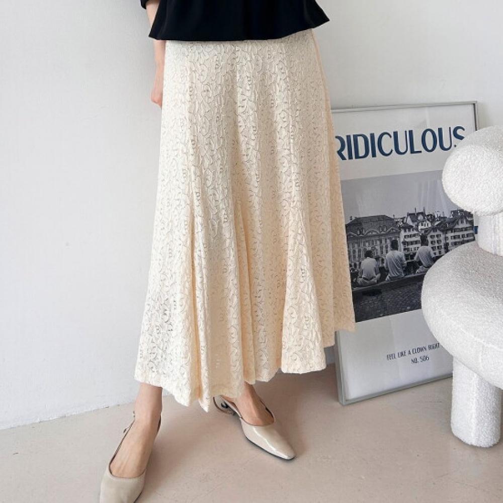 New Arrivals Open Run Lace Skirt Maxi Loose Fit Long Skirt