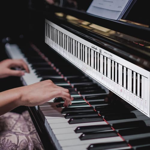 TENDYCOCO Piano Practice Sheets, Notebook, Keyboard Paper, 88-Key Piano Learning Labels, Foldable, Beginner's Keyboard Aid, Do-Re-Mi Stickers, Music S