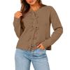 Women's Trendy Color Knit Cardigan with Neck for Casual Everyday Wear