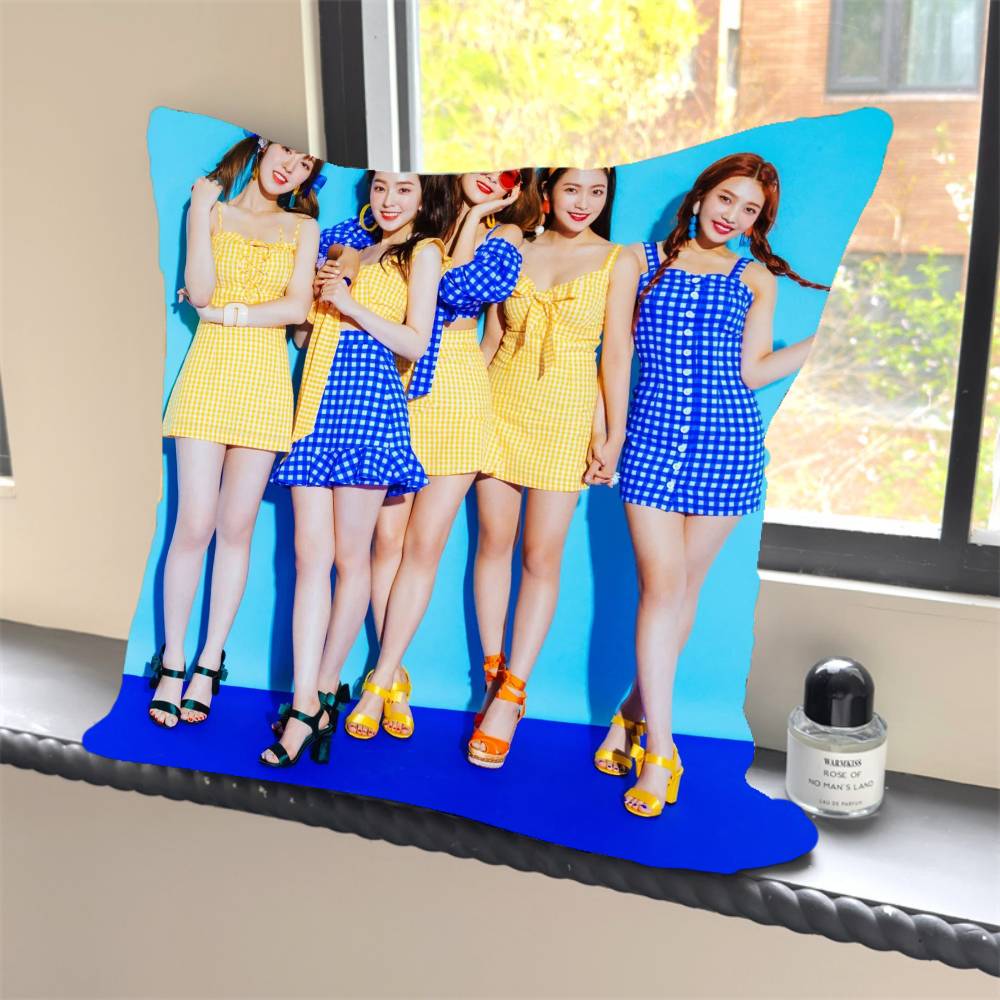 1 Stück Kpop R-Rot V-Samt Klassische Kissenhülle Quadratisch Schlafzimmer Sofa Freizeit Komfort Kissen Auto Heimdekoration Kissenbezug 40x40