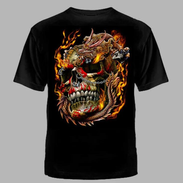 Skull with Dragons Russia Military Cult Russian Army TShirt Summer Cotton Short Sleeve ONeck Mens T Shirt New S3XL