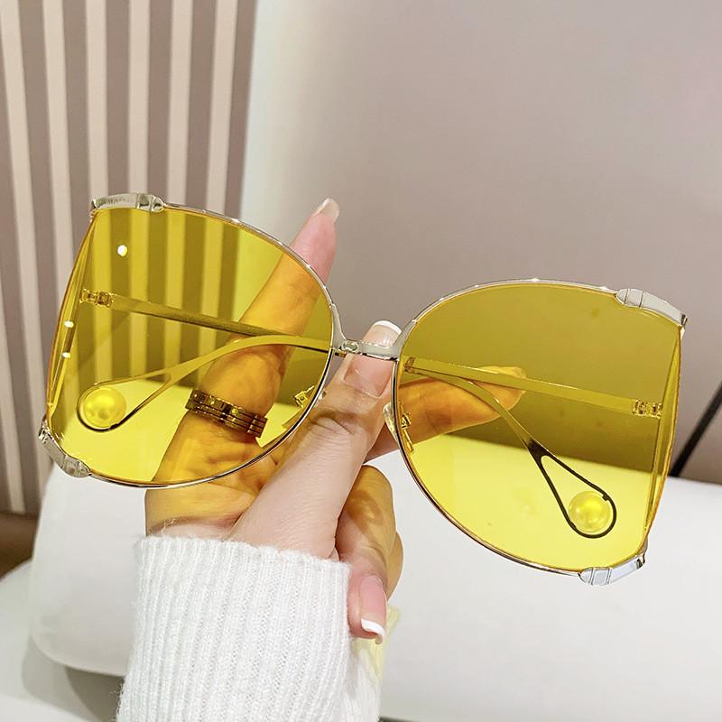 Fashion Round Frame Sunglasses With Uv400 Protection For Summer Outings