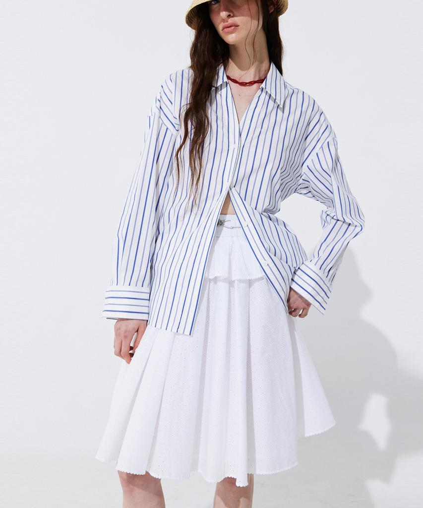 Bundercammer Eyelet Punching Banding Skirt_White
