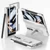 For Samsung Galaxy Z Fold 4 Case Ultra Thin Matte Magnetic Folding Hinge Kickstand With Side Pen Slot Tempered Film Hard Cover
