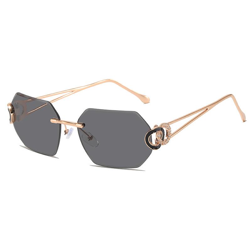 Borderless Sunglasses For Women'S Advanced Sense Of Uv Protection, Sun Protection, Sunshade, Big Face And Thin Sunglasses Tide