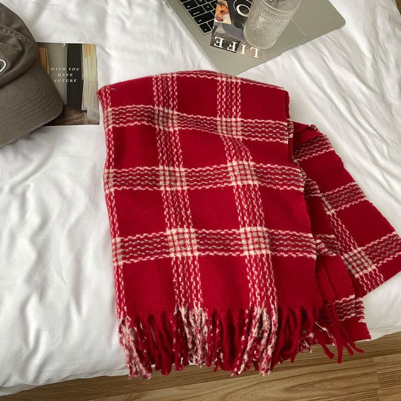 Christmas Series New Red Atmosphere Scarf Collection Women's Winter Wind Advanced Autumn and Winter Warm Scarf