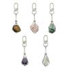 Practical Mesh Bag Keychain Delicate Stone Pendant Key Rings Charm Decorations