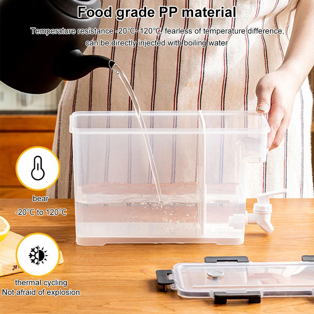 3.5L Beverage Liquid Drink Container Fridge Cold Water Pitcher with Spigot Cold Kettle Dispenser for Fruit Juice Cocktails