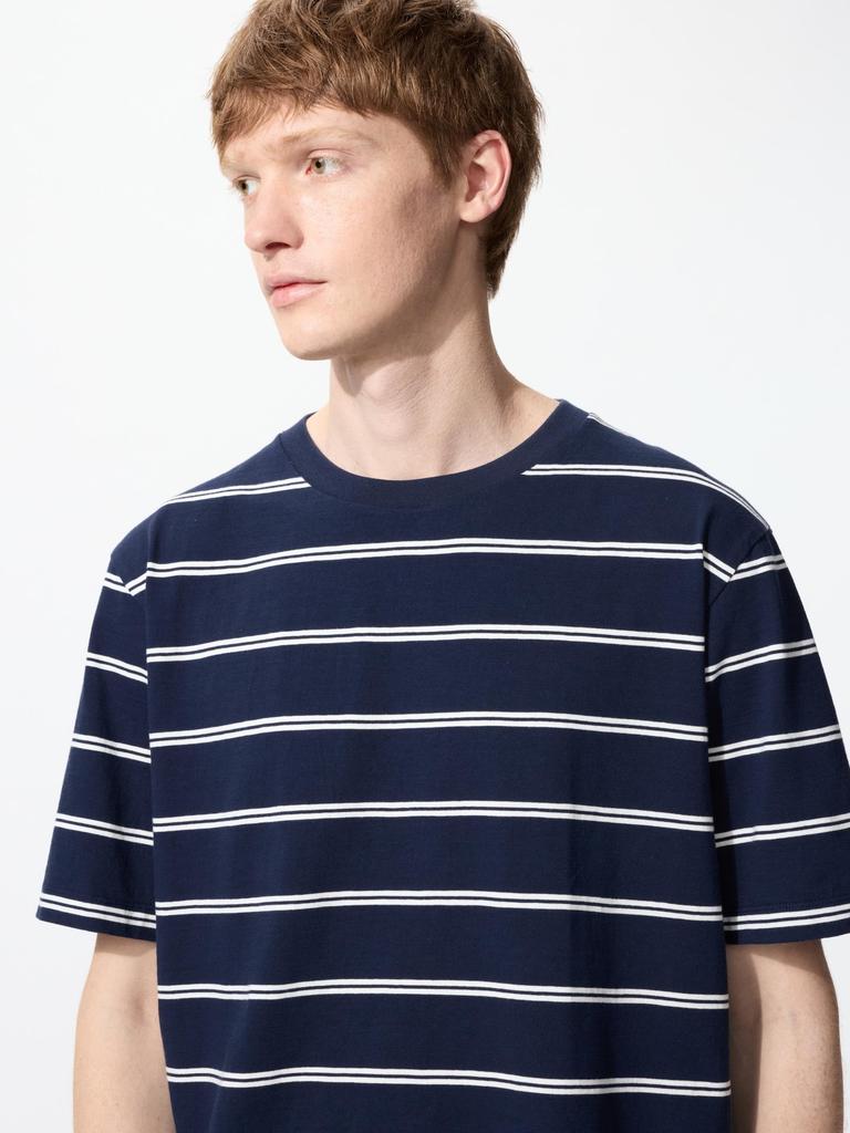 Uniqlo Slub CoTTon STripe Crew Neck T