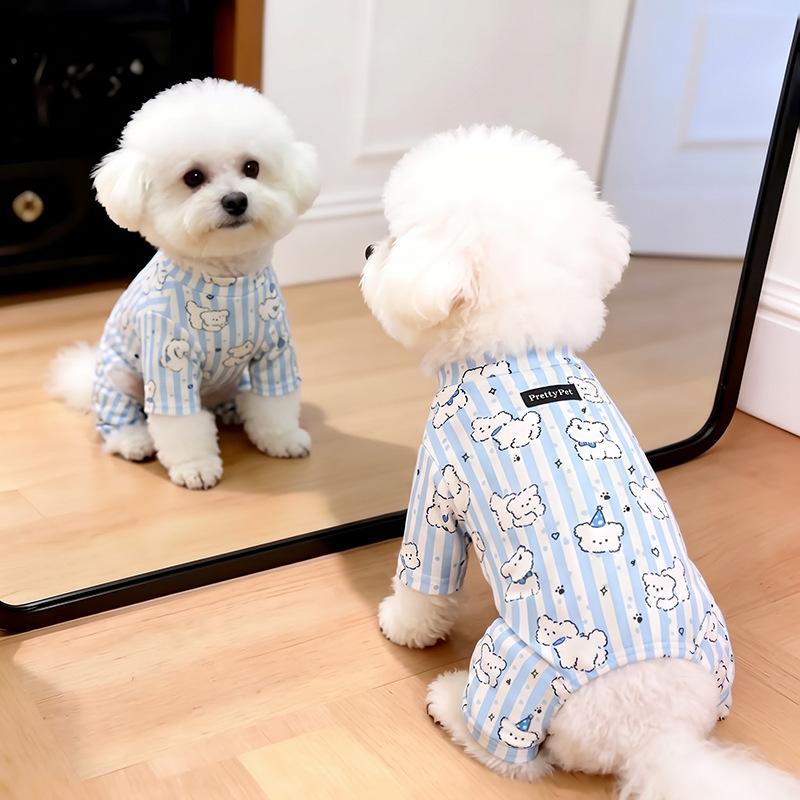 Dog German velvet warm four-legged clothes autumn and winter than bear teddy small dog cat pet bottoming shirt loungewear