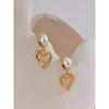 Yhpup Neuheiten Imitierte Perlen Herz Liebe Mode Klassische Ohrringe PVD-beschichtet Elegant Täglich Basic Schmuck Allergieprävention Geschenk
