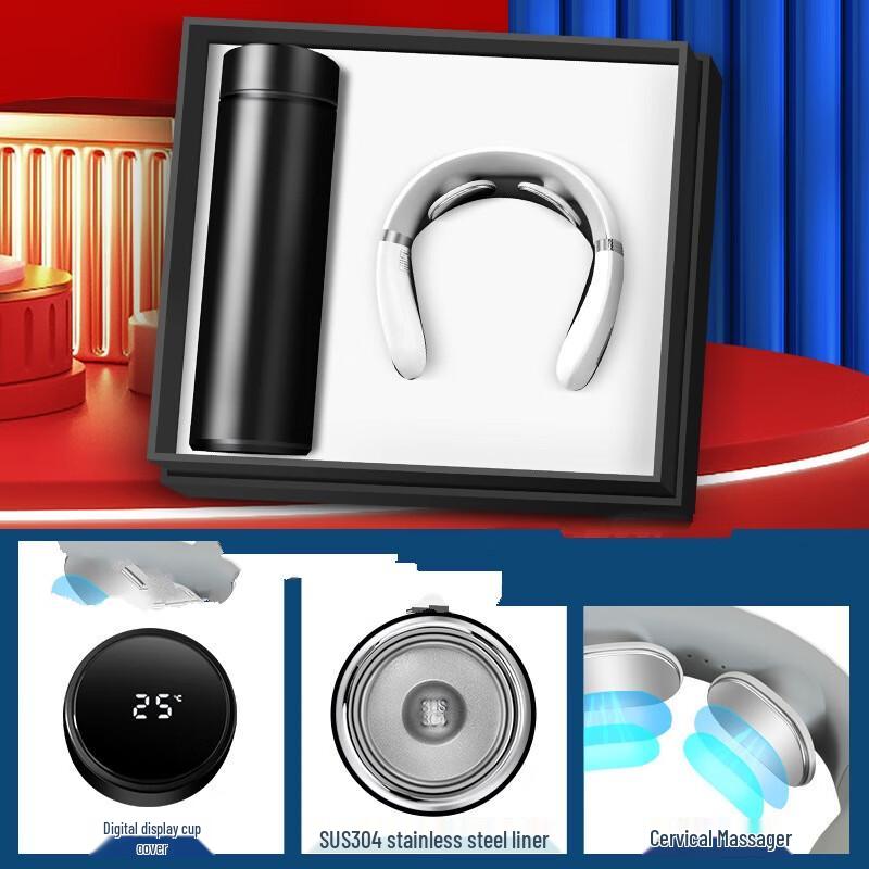 

Business Gift Set with Digital Display Cup and F6 Cervical Massager