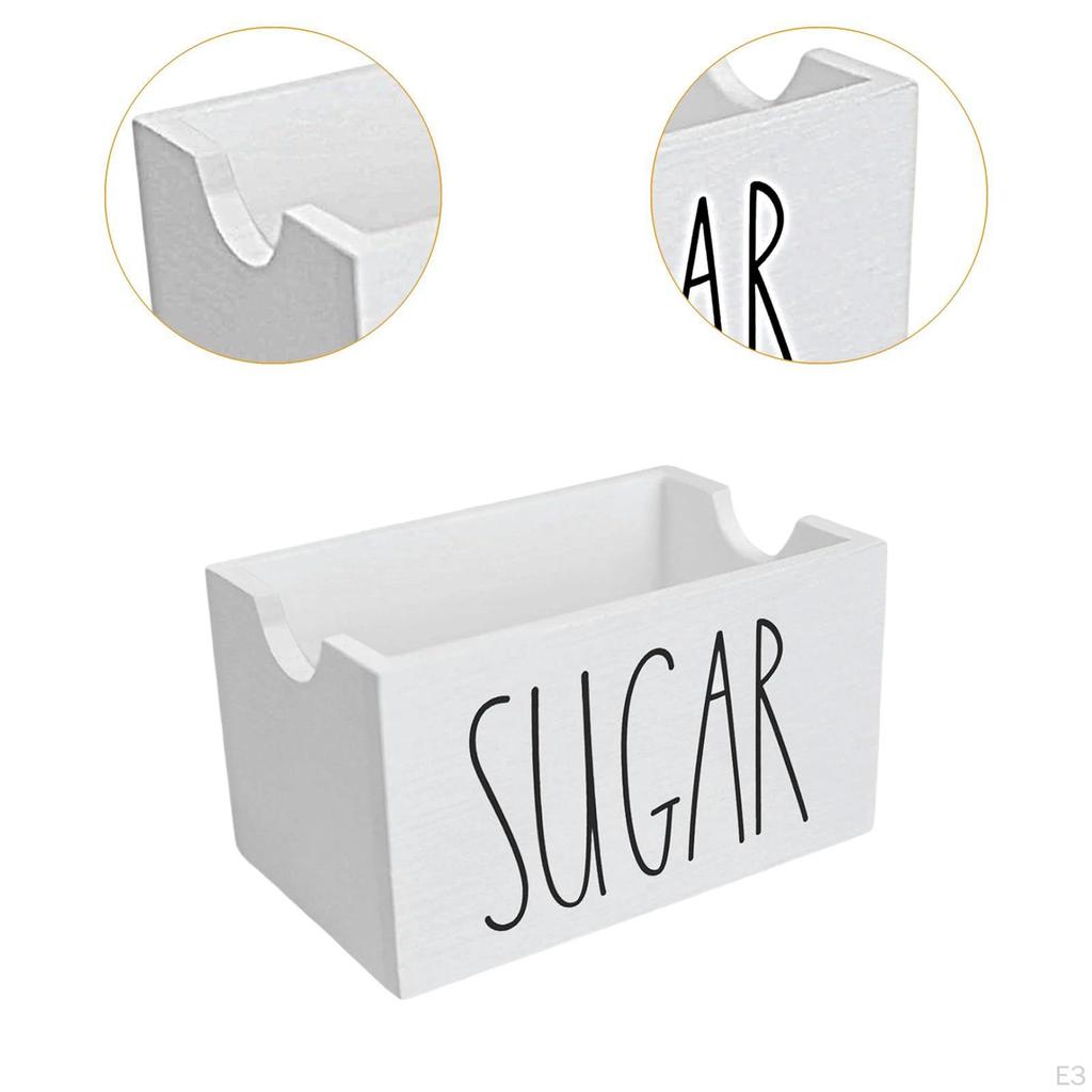 20 Sugar Packets Holder for Coffee, Wooden Container Office