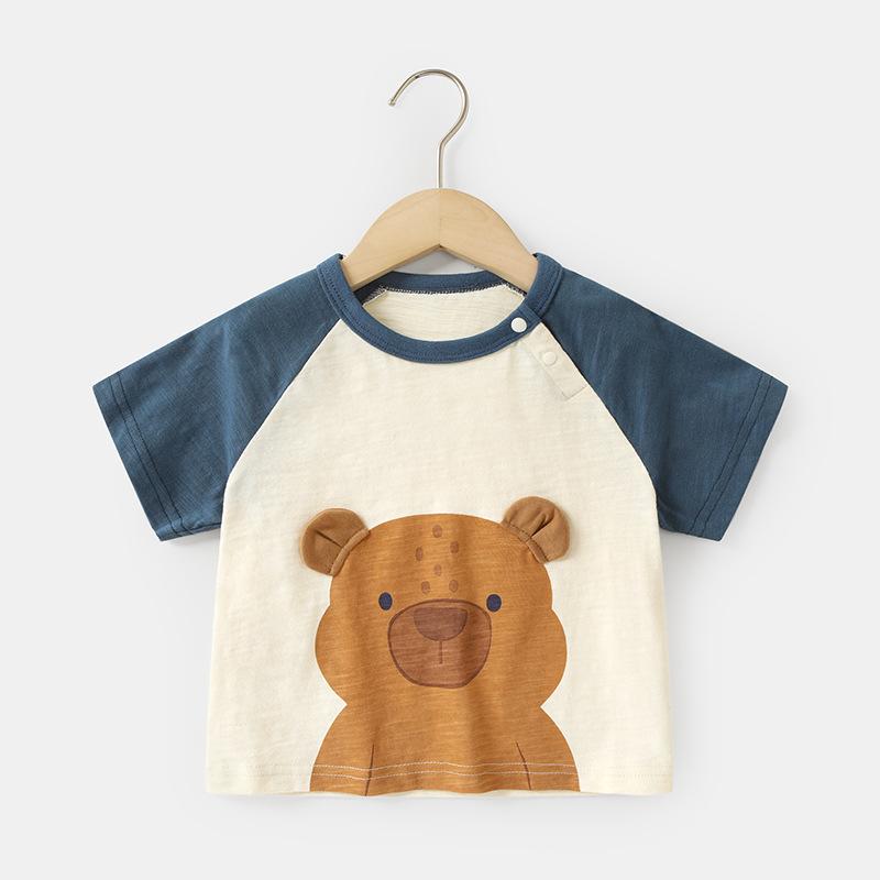 

Одежда для малышей, повседневные футболки с короткими рукавами, летняя одежда для мальчиков и девочек, детские летние топы с половиной рукавов 120cm