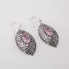 Rare Morganite Gemstone 925 Sterling Silver Jewelry Drop/Dangle Earrings 2.15" CE-20-4