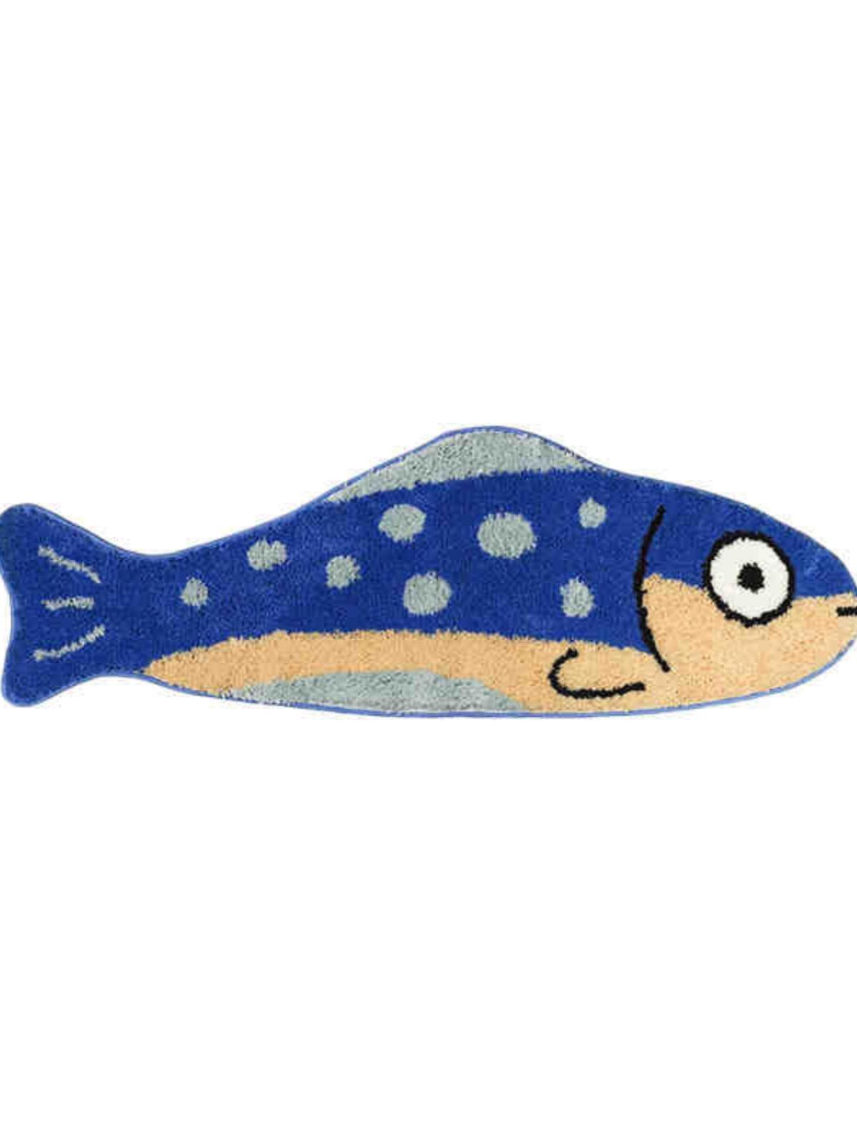 

VIKAMA Cartoon Salmon Bedroom Bedside Rug Decorative Floor Mat Creative Soft Plush Carpet Bathroom Bathroom Home Decoration 40X60CM (1.3X2FT