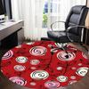 1 Stück Blumige Rosen Büro Runder Teppich, Innenmatte Geeignet Für Büro, Unter Bürostühlen Schlafzimmer Wohnzimmer Heimdekoration, Raum Deko u07