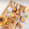 6pcs Cheese Knives Set Cheese Cutlery Steel Stainless Cheese Slicer Cutter Wood Handle Mini Cheesse Butter Knife Spatula Fork