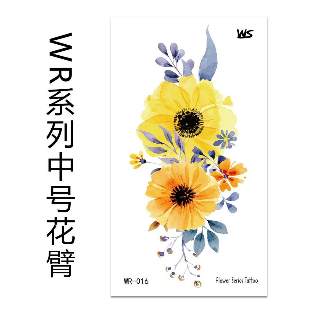 Small Fresh Flower Tattoo Sticker Flower Arm, Flower Rose Waterproof Environmentally Friendly Tattoo Sticker Tattoo