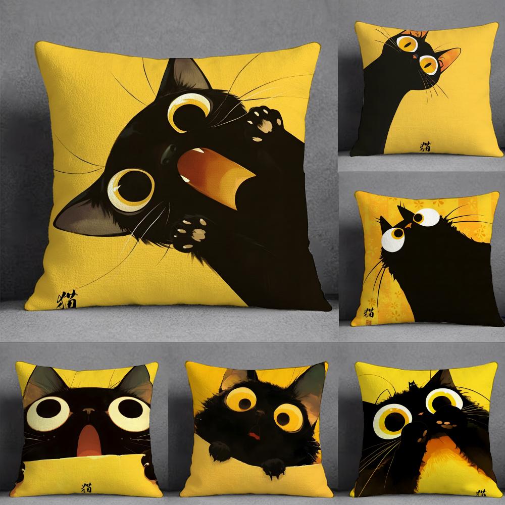 Shocked Cat Art Pillow Case Pillowcase Doublesided Printed Sofa Cushion Bedroom Headboard Pillow