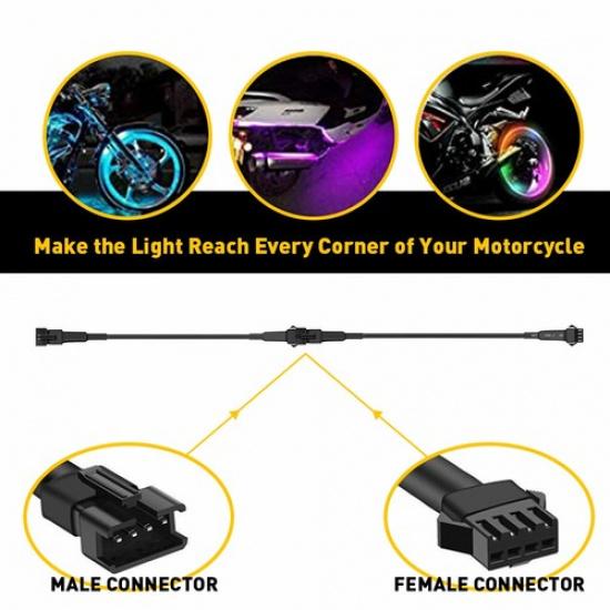 10PC 4Pin Extension Wire Connector Cable For RGB LED Strip Rock Lights Glow Lamp