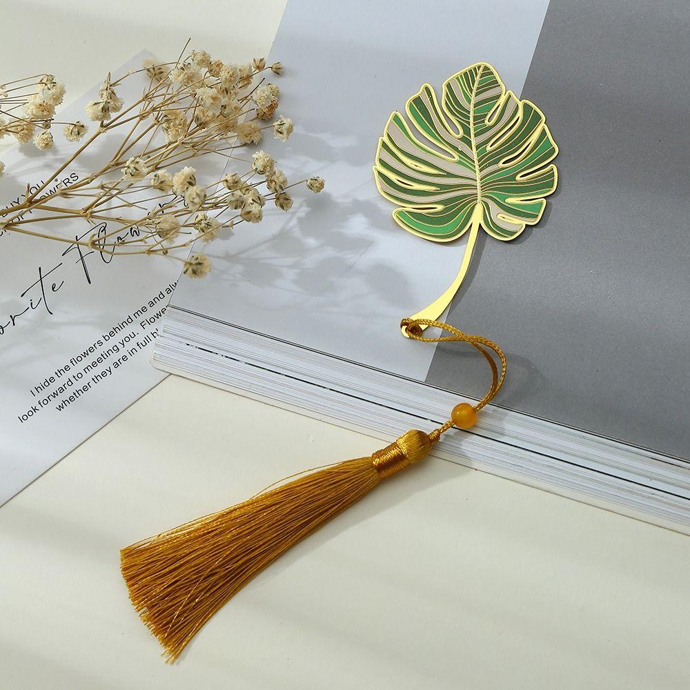 Lotus Leaf Lotus Leaf Vein Metal Bookmark Metal Green Leaf Bookmark  Stationery