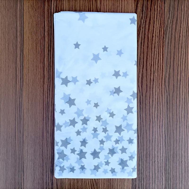 1 Stück Fünfzackige Geburtstagsparty Rechteckige Dekorative Tischdecke Einweg-Plastiktischdecke Praktische Tischdecke 137cm*274cm