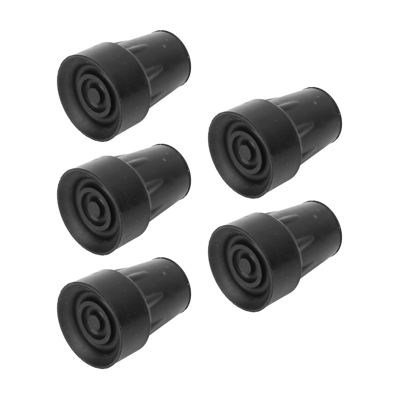 

5 шт. Наконечники для костылей Сверхпрочная резина Утолщенные наконечники для замены костылей для трости 22 мм 8,7 дюйма Черный