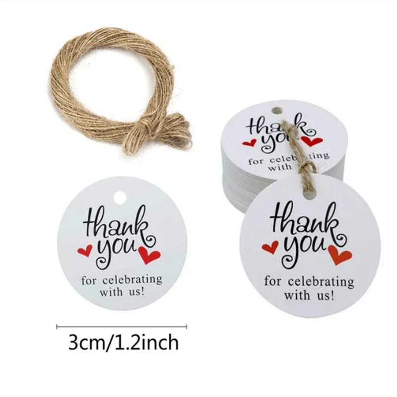 100 szt. etykietka + 20 metrów sznurka ręcznie robiona etykietka do samodzielnego zawieszania. Dziękujemy za świętowanie z nami. Tagi Prezent Pieczenie, Dekoracja Opakowania