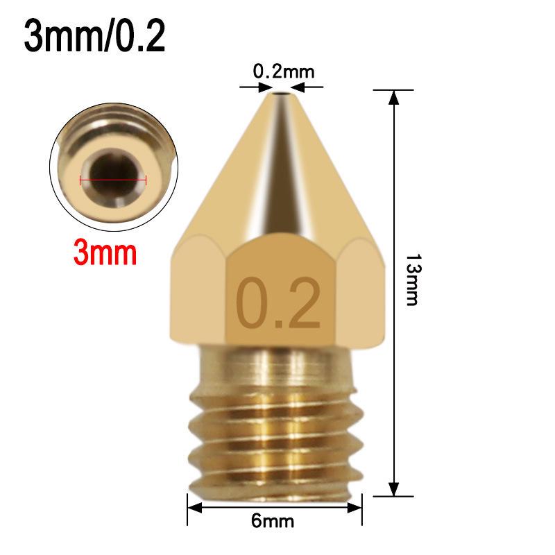 MK8 Brass Nozzle for 3D Printers - Engraving Accessory